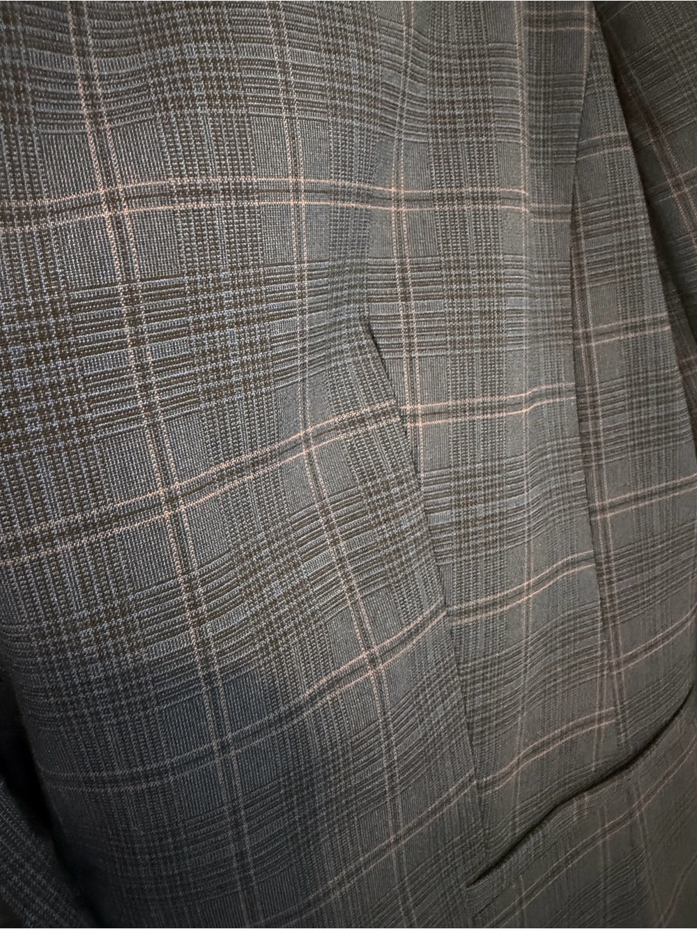Banana Republic Navy Plaid Blazer Women’s Size 16 Career Office Stretch Jacket - Picture 2 of 6